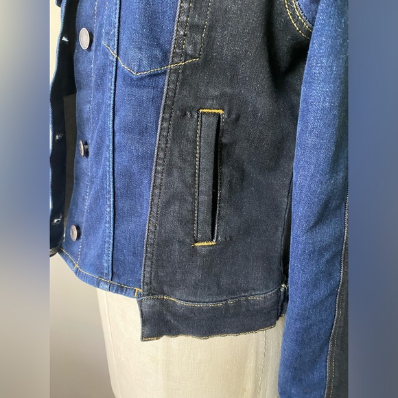 Ruti Winning Combo Denim Jacket Size 0 Black and Blue Street Style - Picture 9 of 15